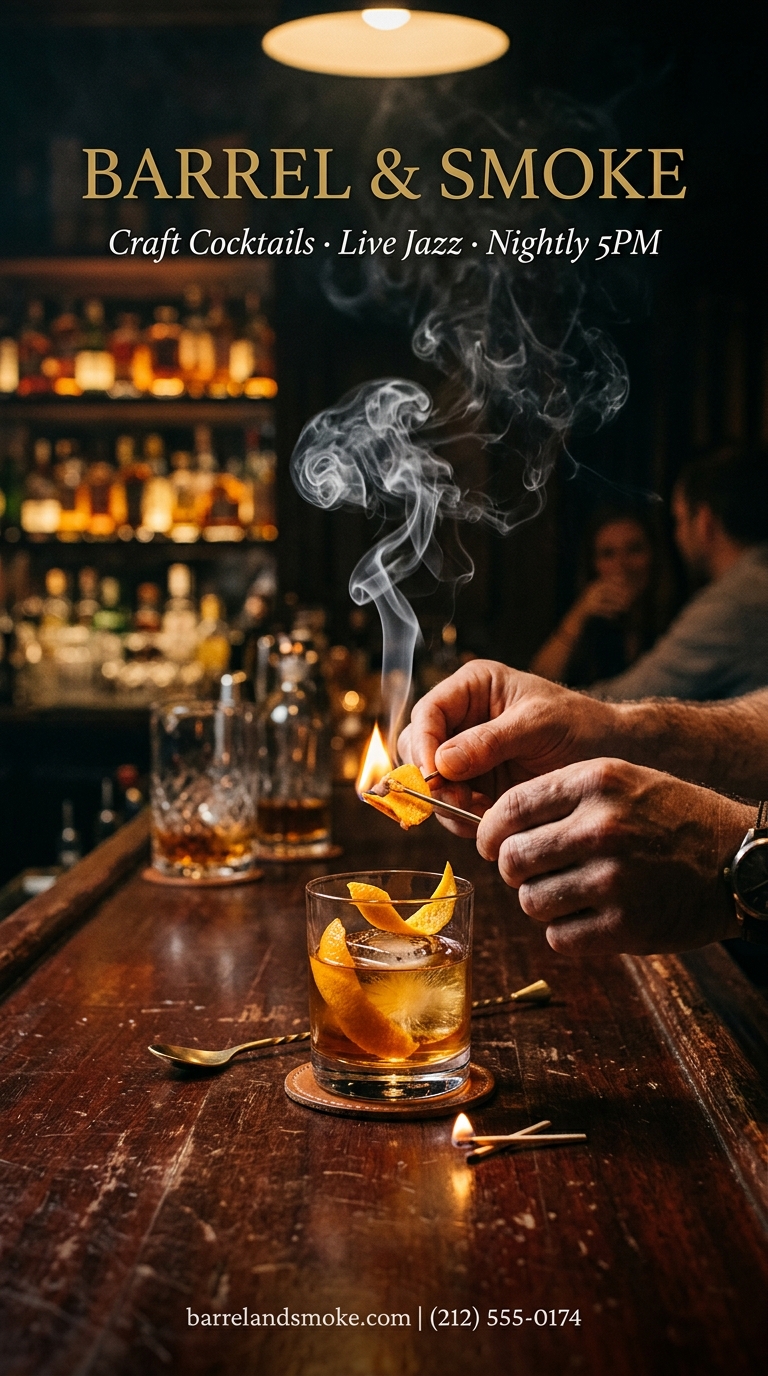 Barrel & Smoke Cocktail Bar Ad